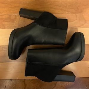 Faux Leather & Suede Booties